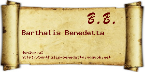 Barthalis Benedetta névjegykártya